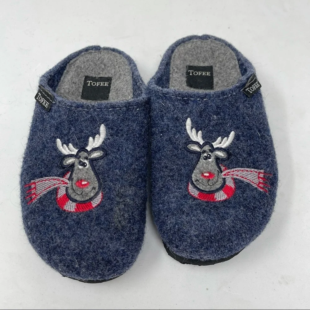 Toffee kids warm wool felt slides size EUR 30 US 12 5T